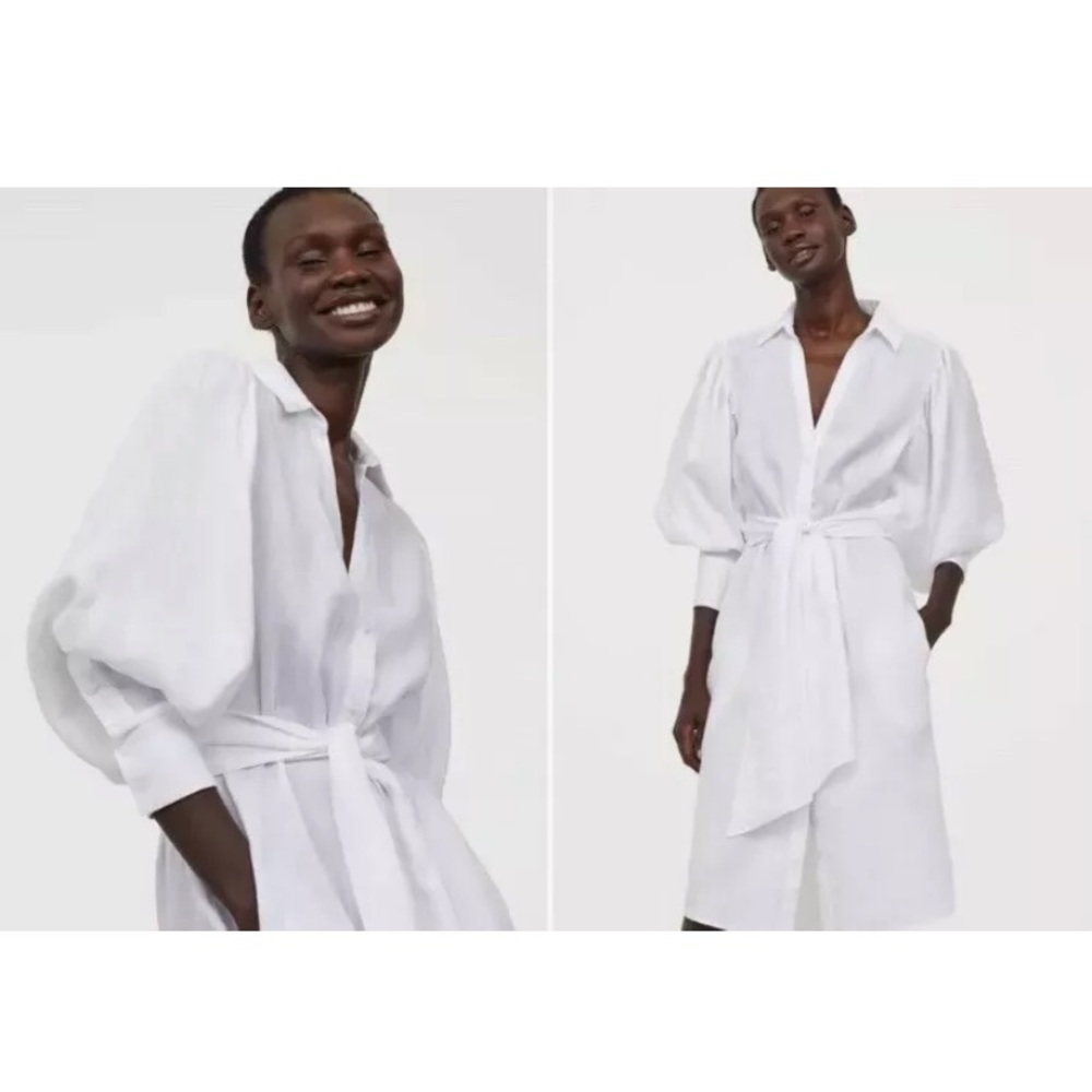 Johanna ortiz H&M white linen dress small